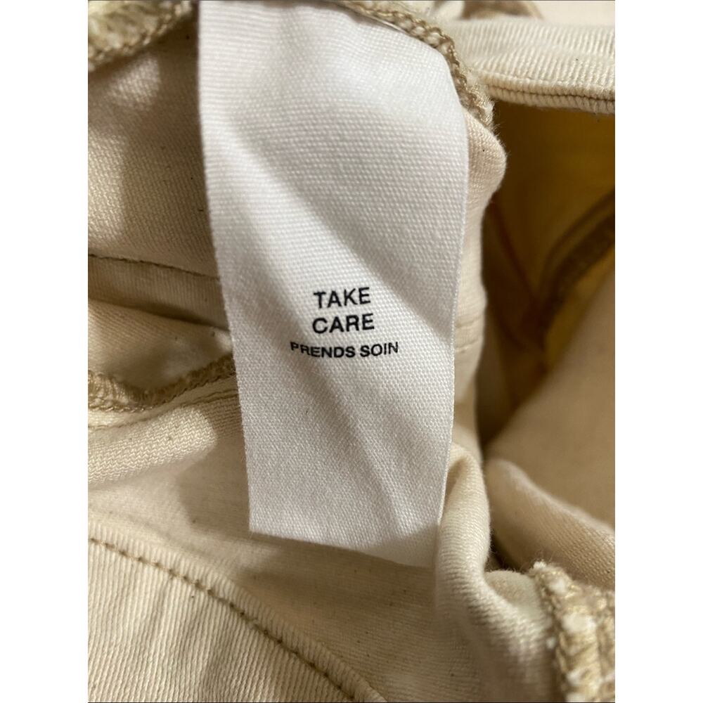 Avec Les Filles Cream High-Rise Cropped Wide Leg Jeans Pleated Neutral Summer - Picture 5 of 5